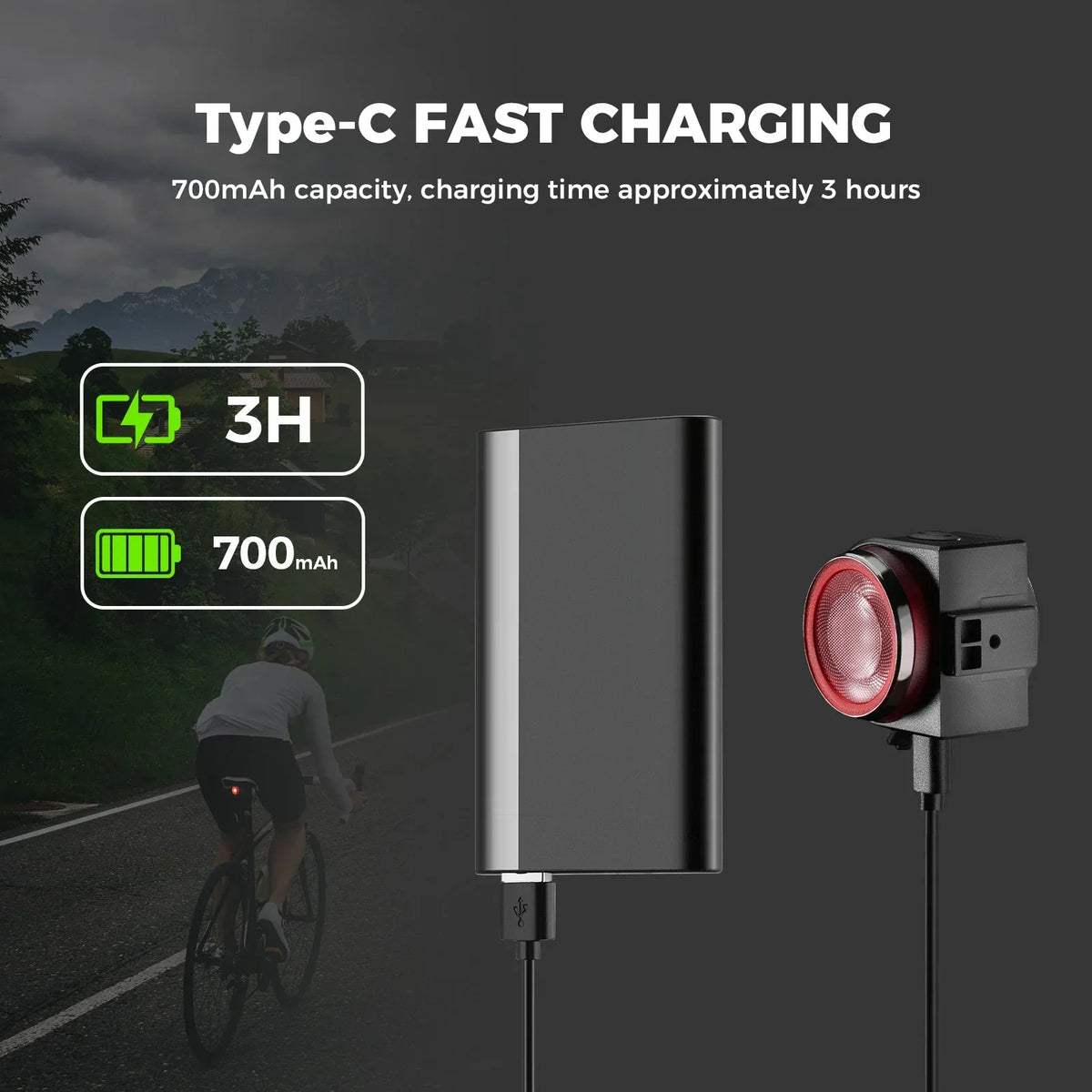 A8Pro Tail Light Remote USB-C With Horn 115dB