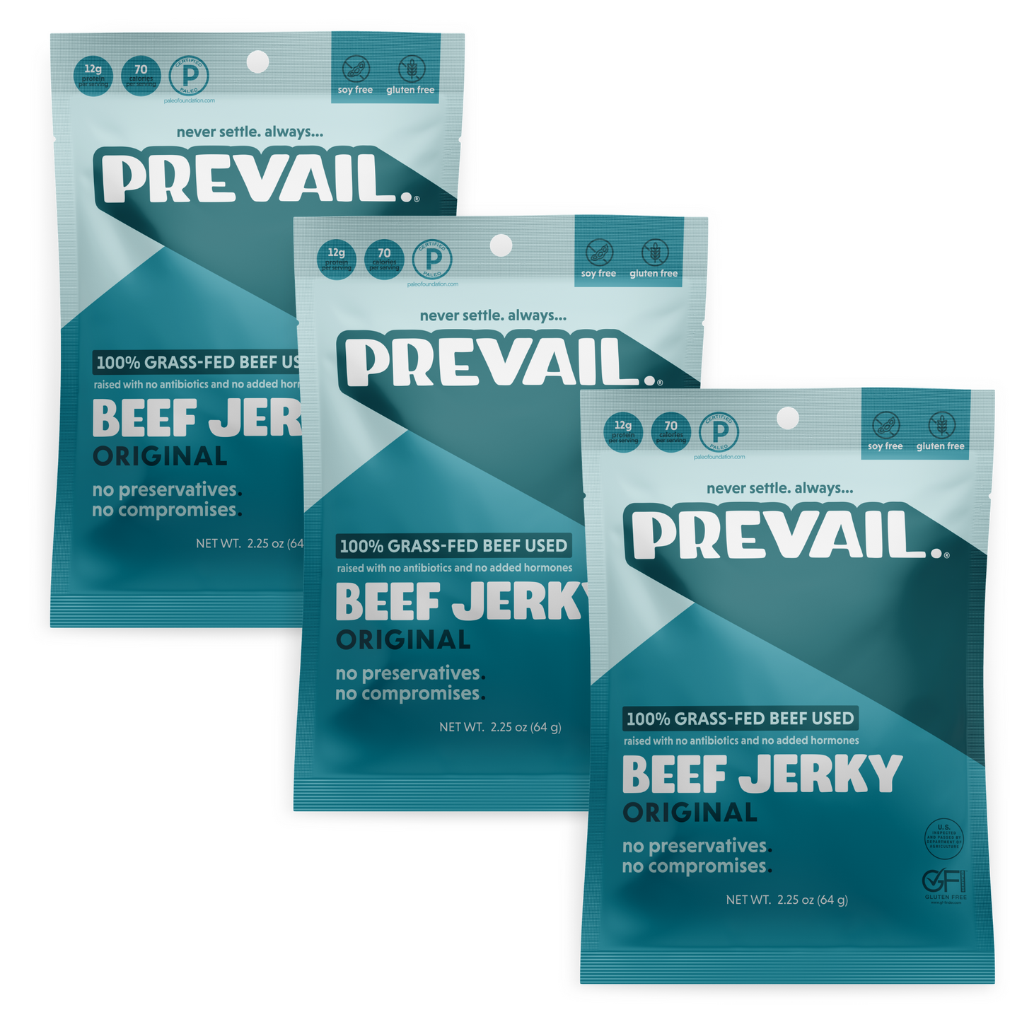 Original Beef Jerky 3 Pck by PREVAIL Jerky