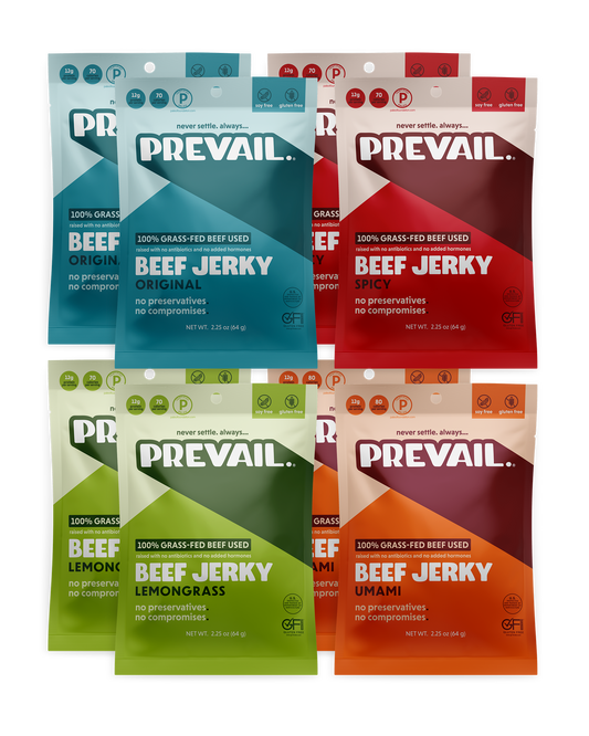 Variety Pack, Pack of 8 by PREVAIL Jerky