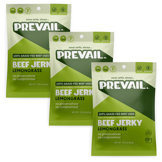 Lemongrass Beef Jerky 3 Pck by PREVAIL Jerky