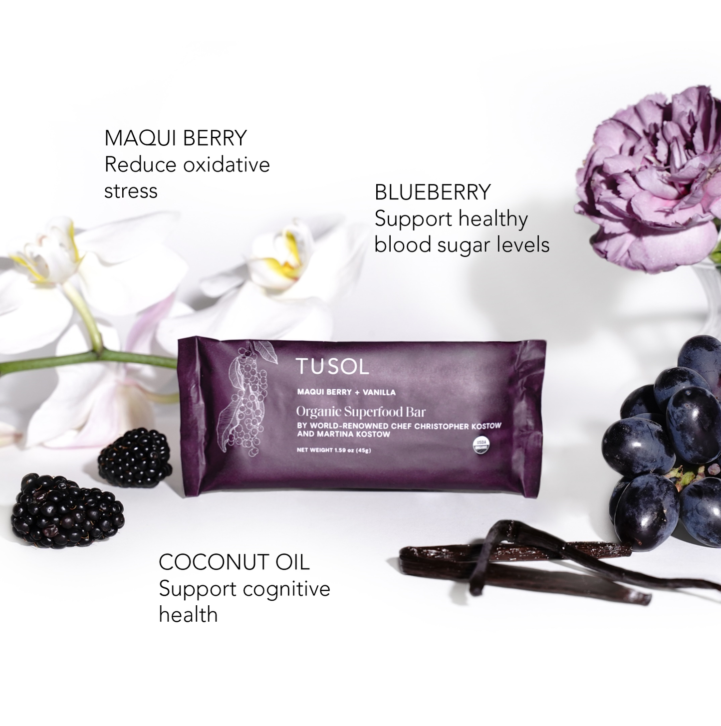 Organic Protein + Superfood Bars by TUSOL Wellness